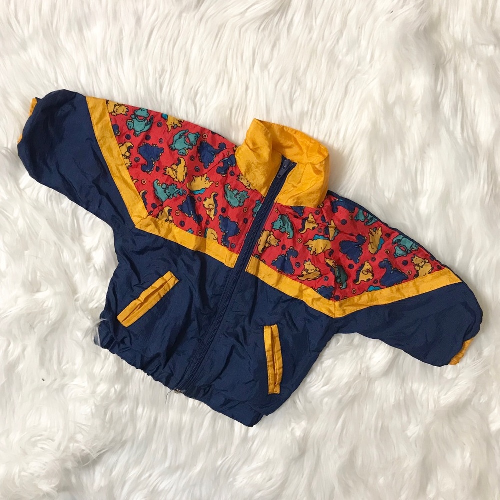 Double Trouble Kid Dinosaur Vintage Windbreaker